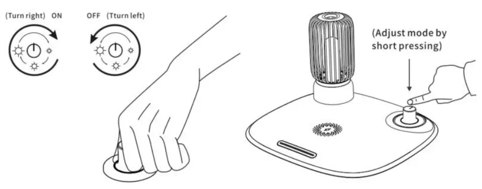 Livoo TEA290 Bedside Lamp with Induction Charger - return to the normal mode