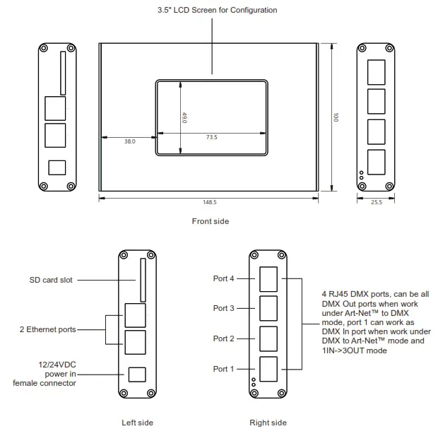 SUNRICHER Art-Net DMX Bidirectional Converter