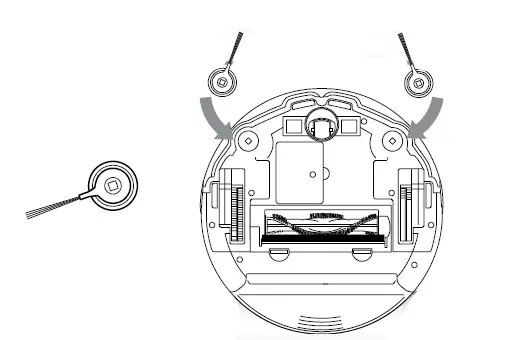 INSTALL THE SIDE BRUSHES