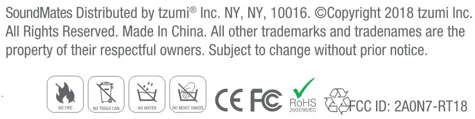 Tuzmi SoundMates Bluetooth 5.0 Wireless Earbuds - Certifications