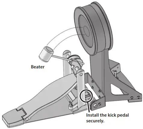 Roland TD 17KVX2 V Drums Series Drumkit - Attach the kick peda