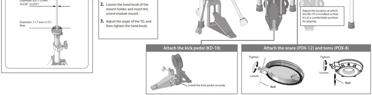 Roland TD 17KVX2 V Drums Series Drumkit - Attach the parts 2