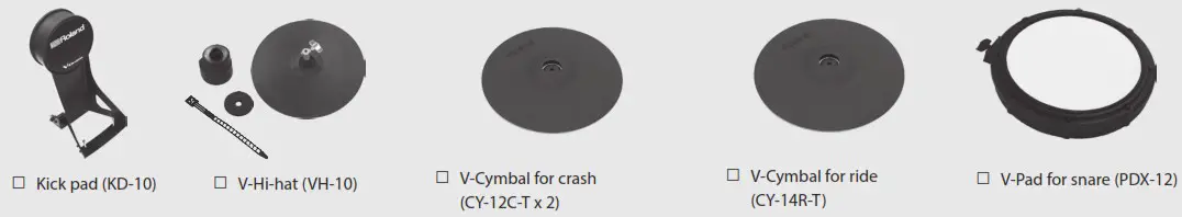 Roland TD 17KVX2 V Drums Series Drumkit - Check the included items