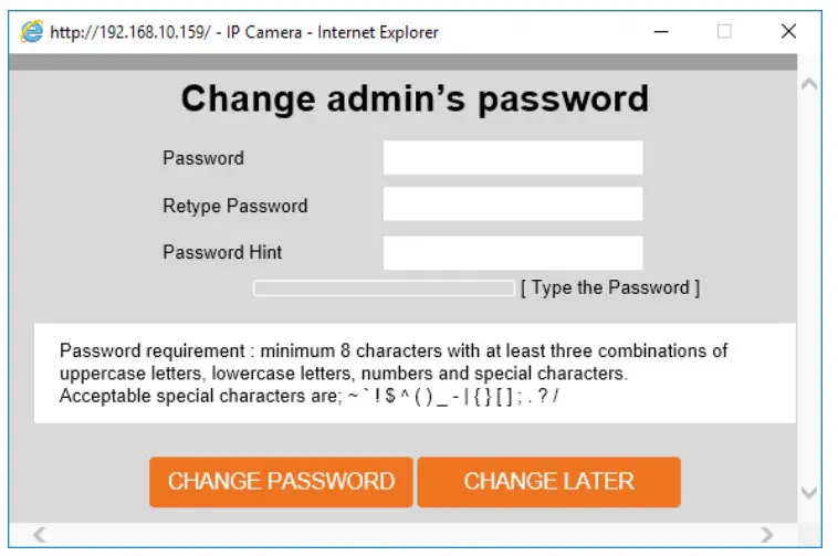 Change admin's Passwoerd