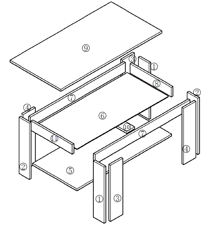 JAXPETY HG61K0425 Top Pop-Up Coffee Table W-Shelf Storage 1