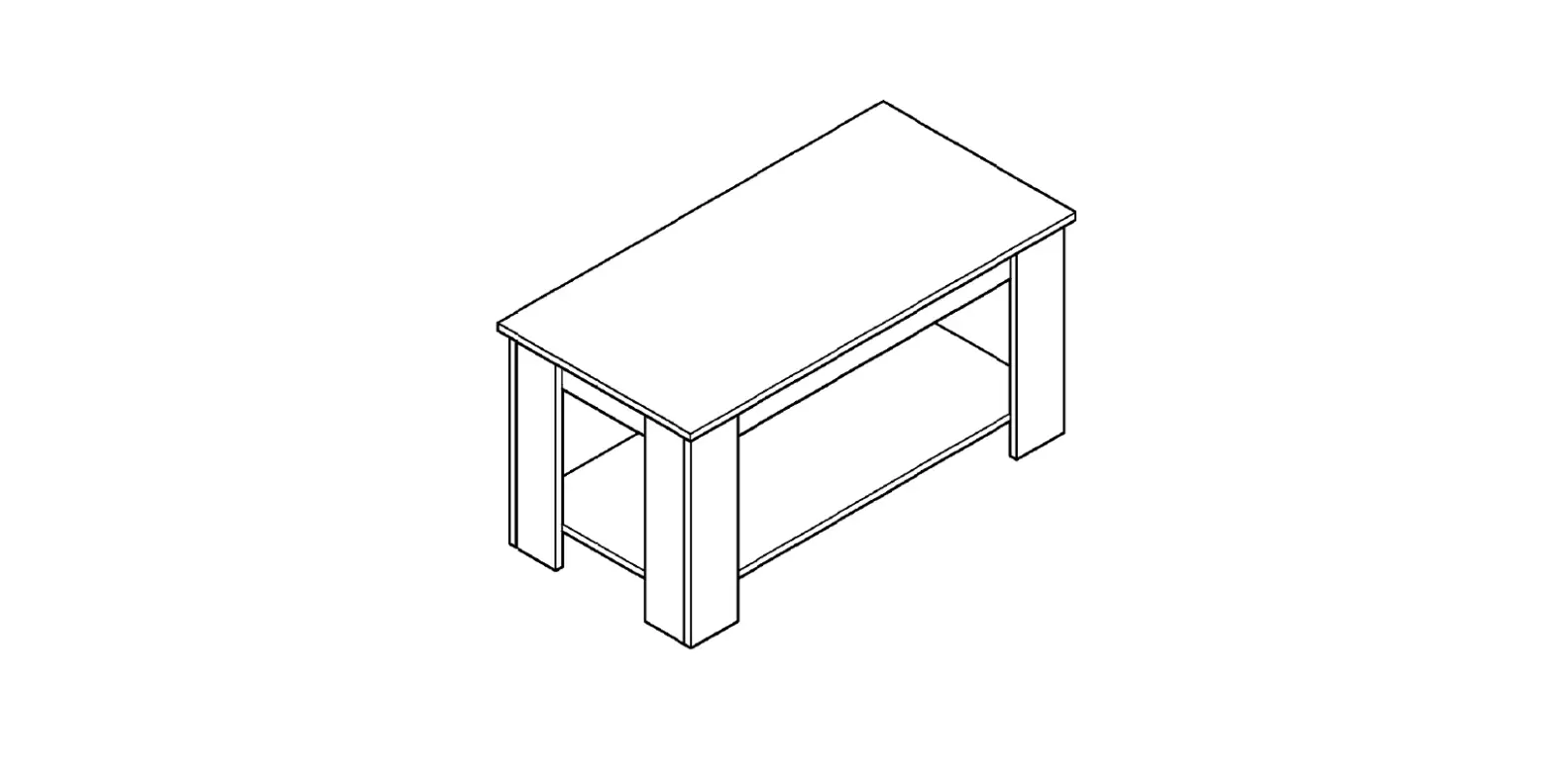 Jaxpety Hg61k0425 Top Pop-up Coffee Table W-shelf Storage Instruction Manual
