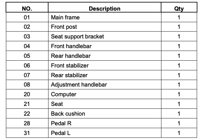 PRE-ASSEMBLY CHECK LIST Continued