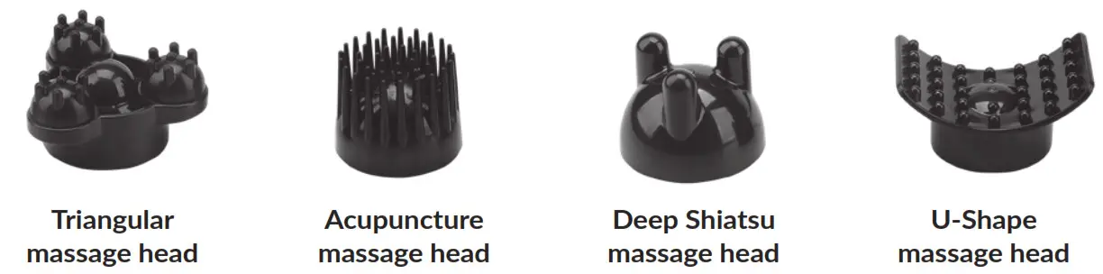 MEDIC Cordless Deep Tissue Percussion Massager SL-482 - Interchangeable heads for all massage needs