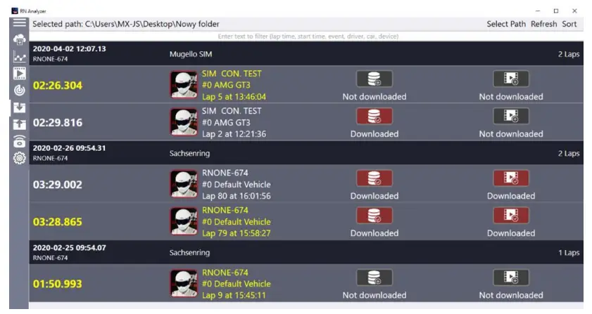 Race Navigator RN Analyzer for Windows -- IMPORT