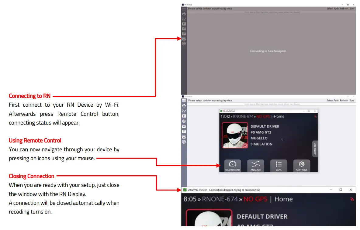 Race Navigator RN Analyzer for Windows -- RN REMOTE CONTROL