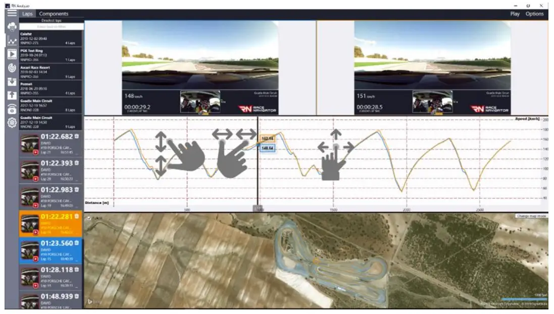Race Navigator RN Analyzer for Windows -- TOUCH CONTROL