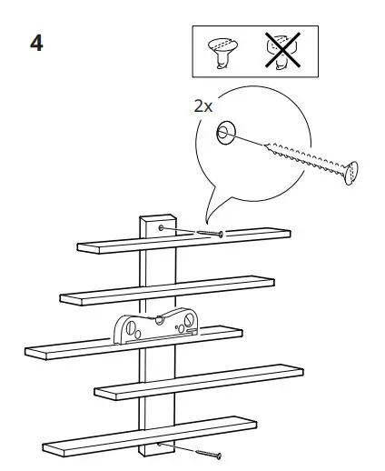 IKEA 303.818.52 LUSTIGT Wall Shelf Instruction fig6