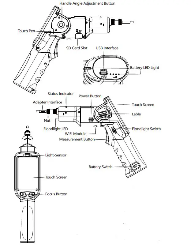 DIMENSION FOI-400AG AutoGet WiFi Intelligent Wireless Portable Fiber End Face Microscope fig1