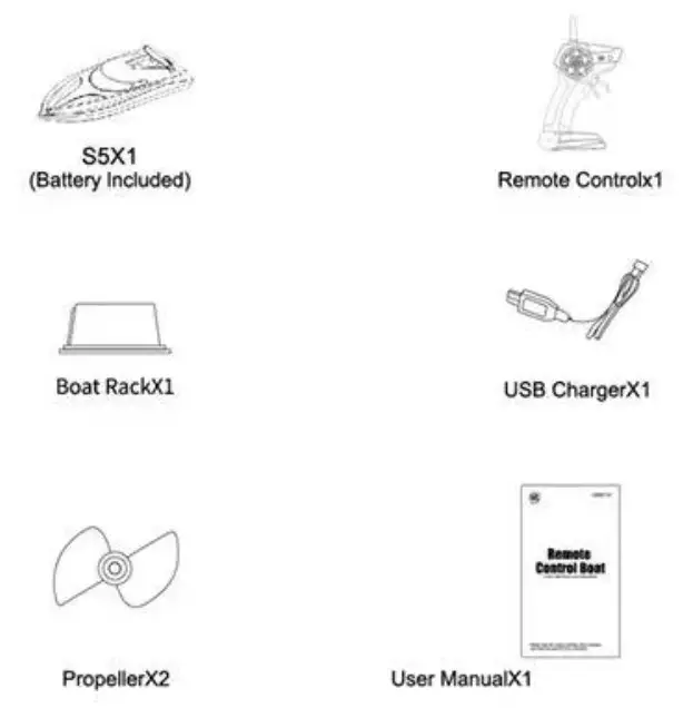 Runhu Toys Factory S5X1 Remote Control Boat - Accessories