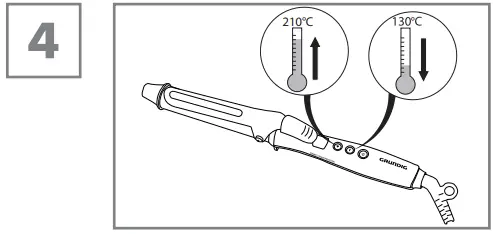 GRUNDIG HS 6430 Curl Sensation Hair Styler - Setting temperature