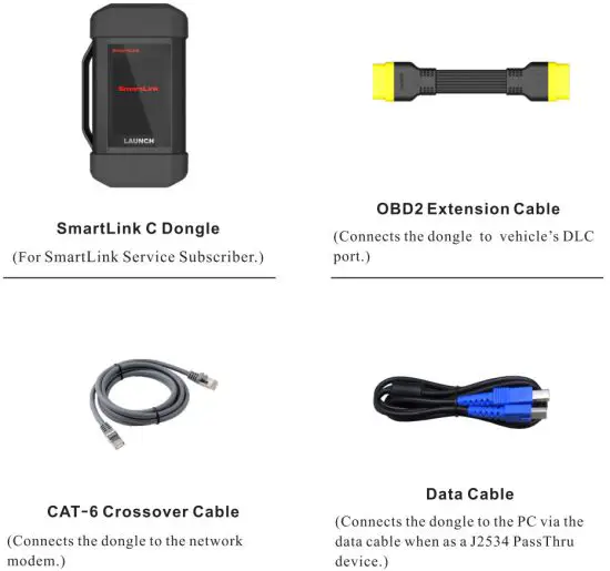 LAUNCH S4001 Heavy duty Medium duty Light Duty Vehicle Communication Interface - Packing List