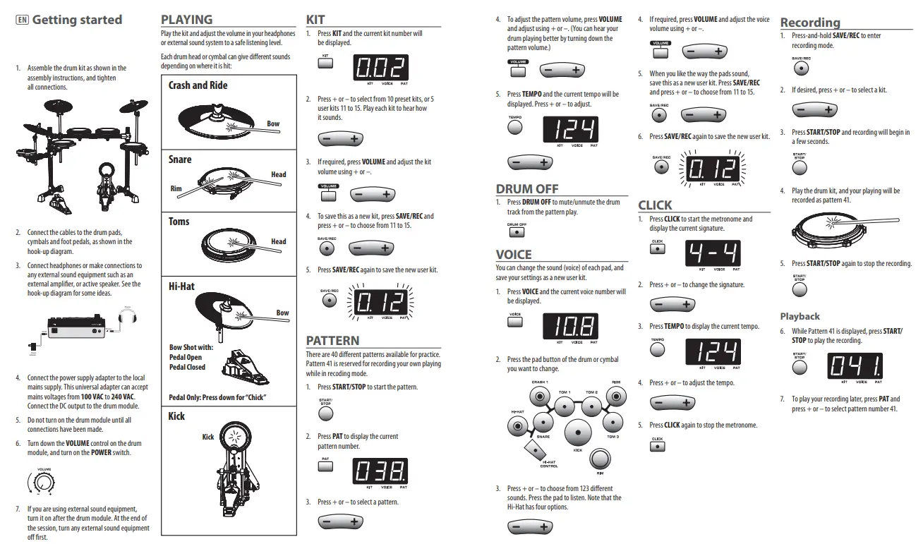 behringer XD8USB 8-Piece Electronic Drum Set with 123 Sounds 15 Drum Sets and USB Interface-FIG-10