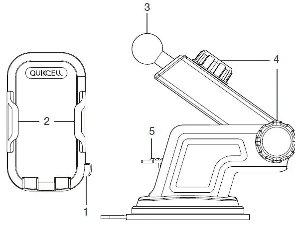 QUIKCELL Drive Dock Universal 3-in-1 Car Mount 2
