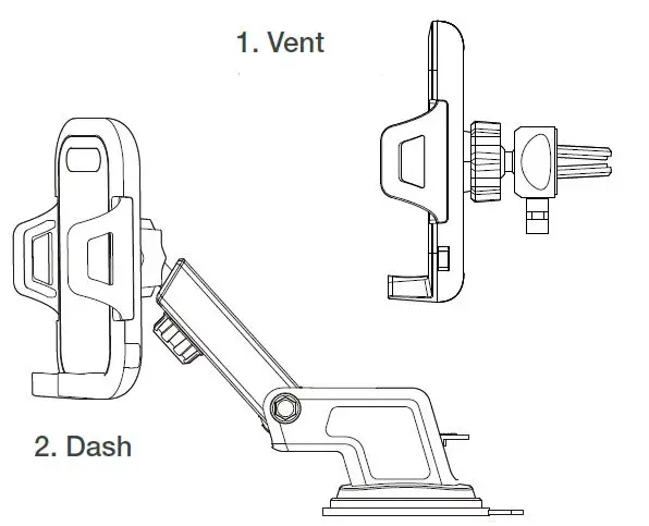 QUIKCELL Drive Dock Universal 3-in-1 Car Mount 3
