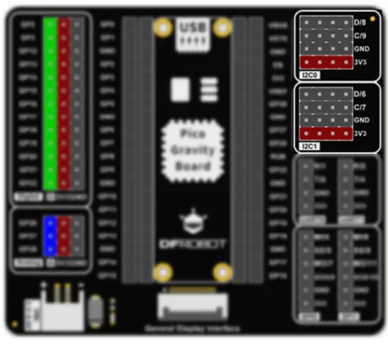bou020 bouclier d'extension pour raspberry pico dfr0848 - I2C Port