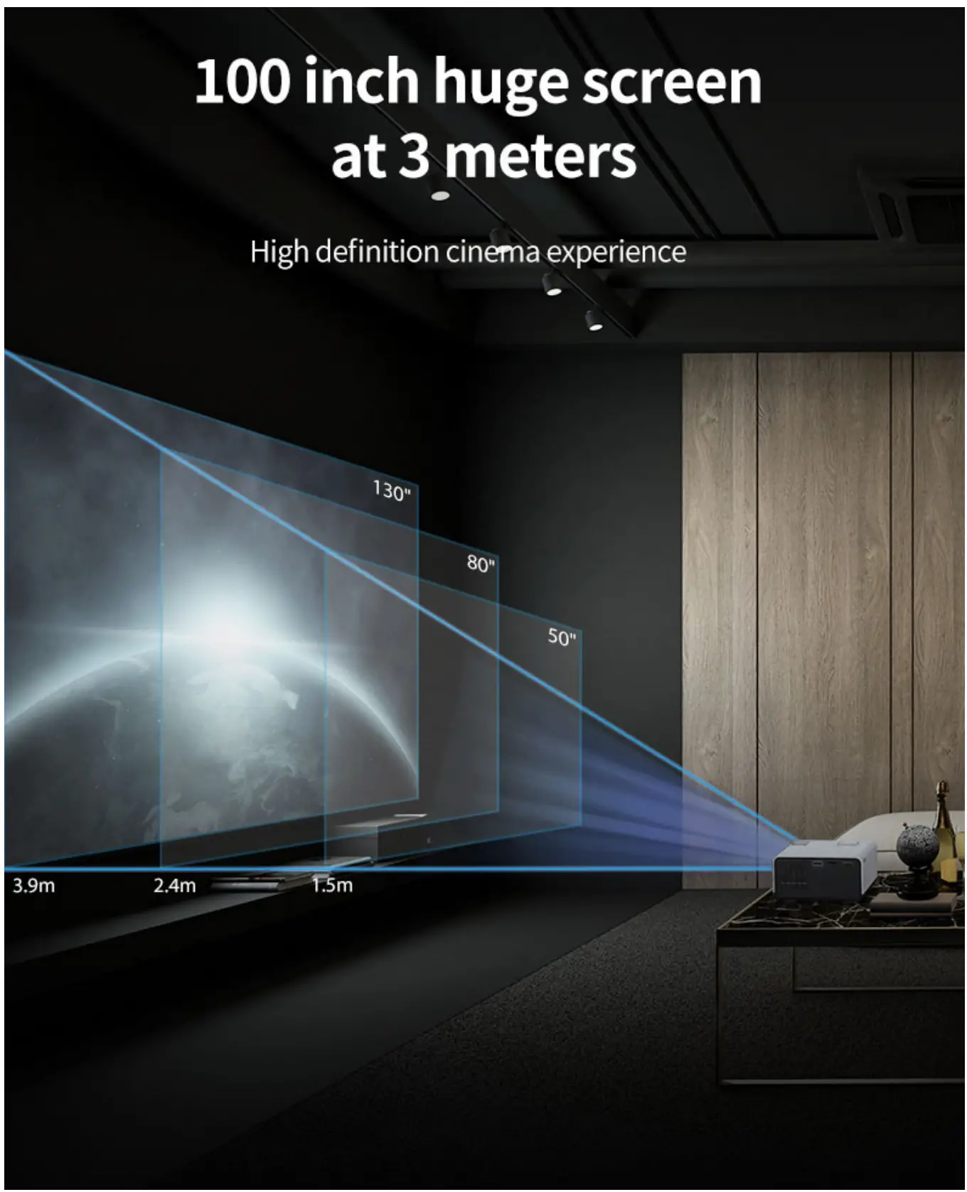 LEMONDA T1A LCD Portable Projector - 100 inch huge screen at 3 meters