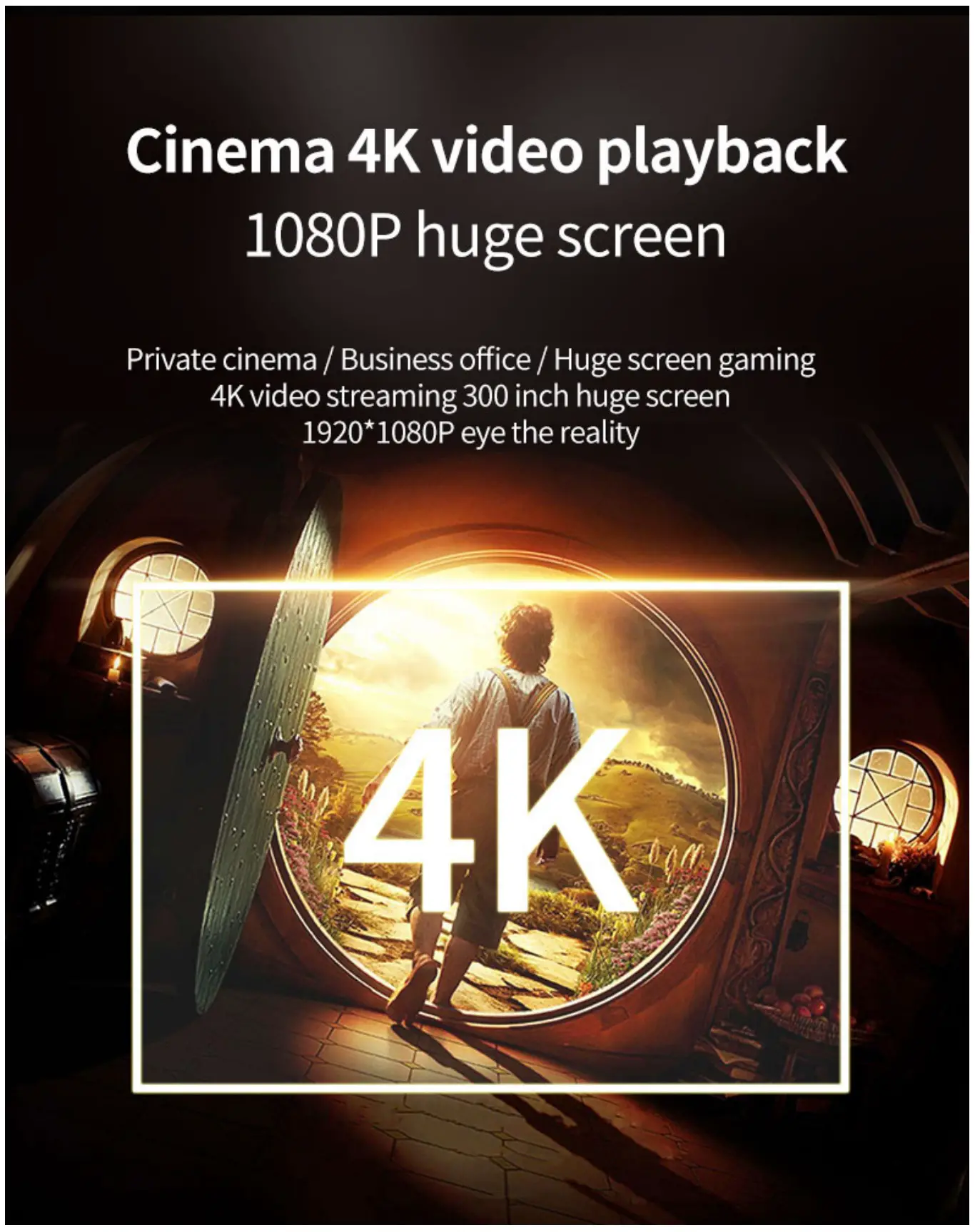 LEMONDA T1A LCD Portable Projector - Cinema 4k video playback 1080p huge screen