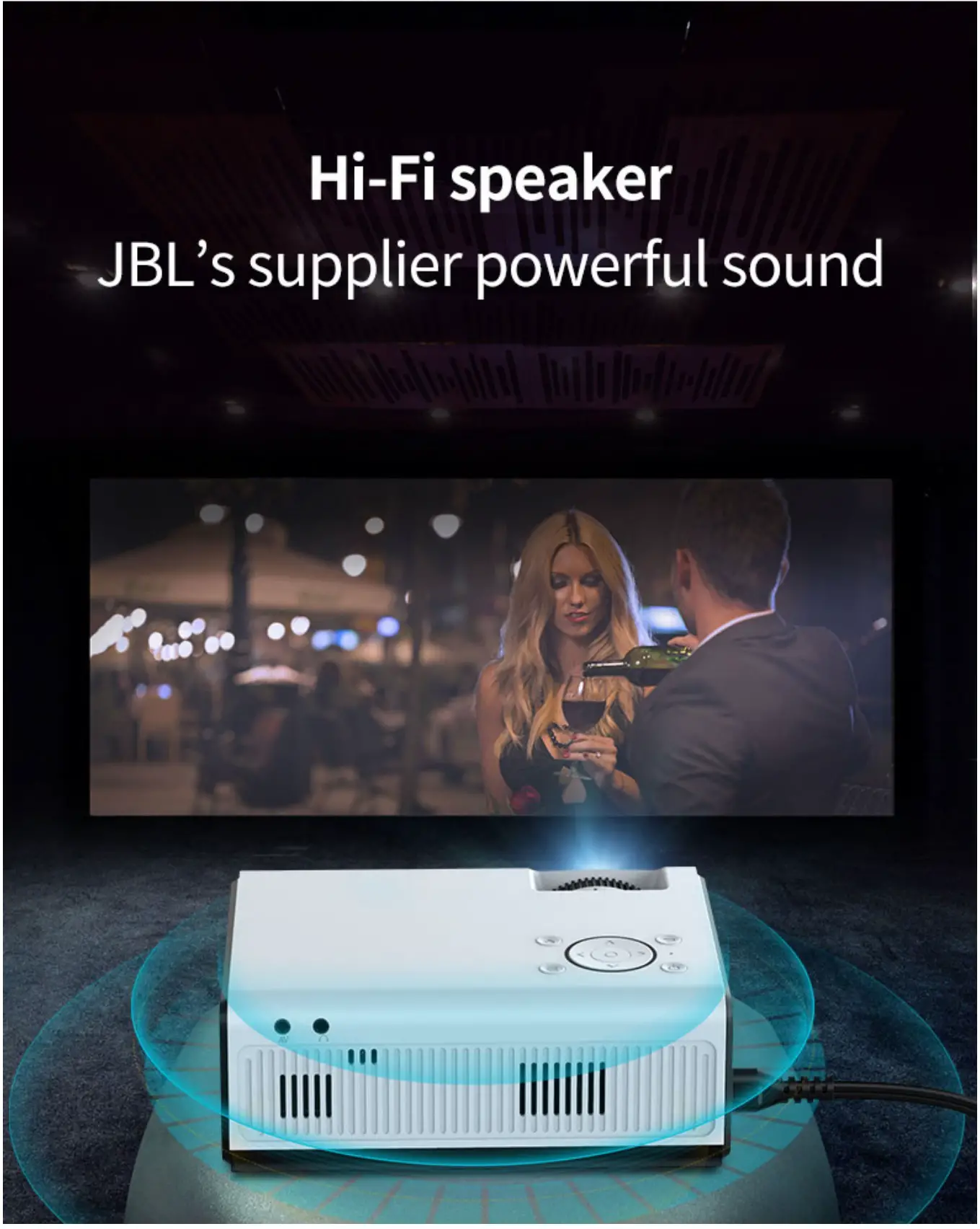 LEMONDA T1A LCD Portable Projector - Hi-fi speaker JBL's supplier powerful sound