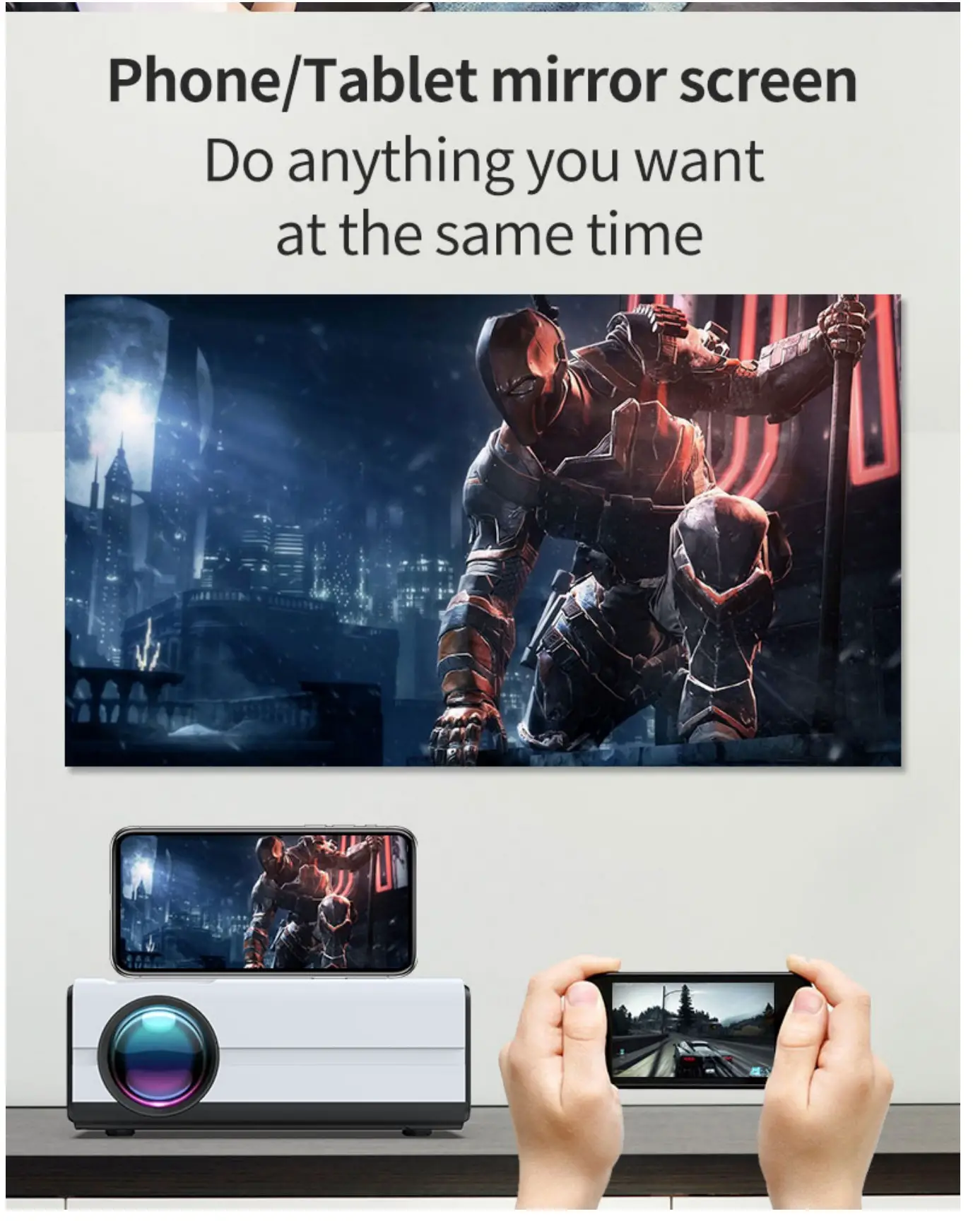 LEMONDA T1A LCD Portable Projector - Phone tablet mirror screen do anything you want at the same time