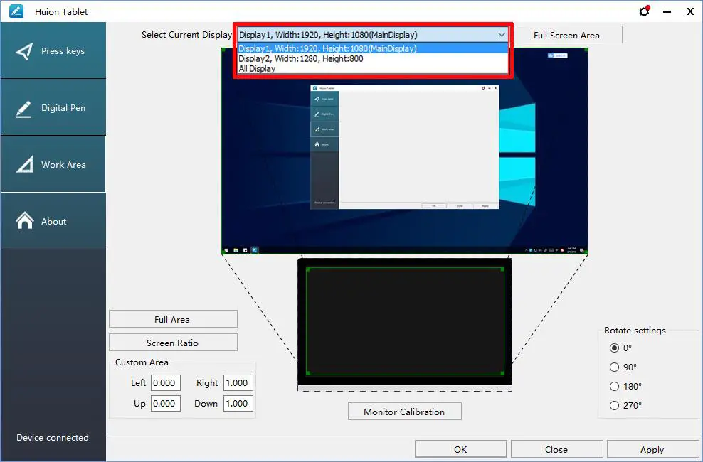 Huion KAMVAS Tablet - Working