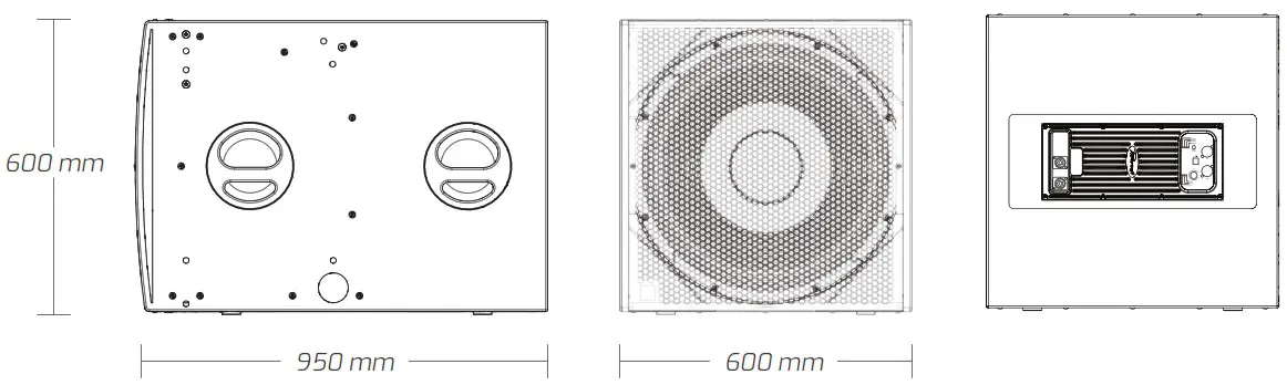 iDea BASSO21 A 21 Inch High Performance Direct Radiation Active Subwoofer - TECHNICAL DRAWINGS