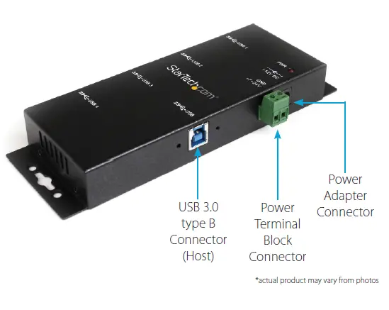 StarTech ST4300USBM 4 Port Industrial USB 3.0 Hub Wall Mounts fig fig 2