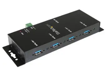 StarTech ST4300USBM 4 Port Industrial USB 3.0 Hub Wall Mounts product
