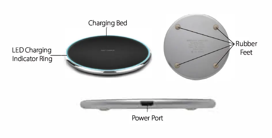 SM Tek Group GS8 Wireless 10 W Fast Charging Pad with LED Indicator Ring fig 1