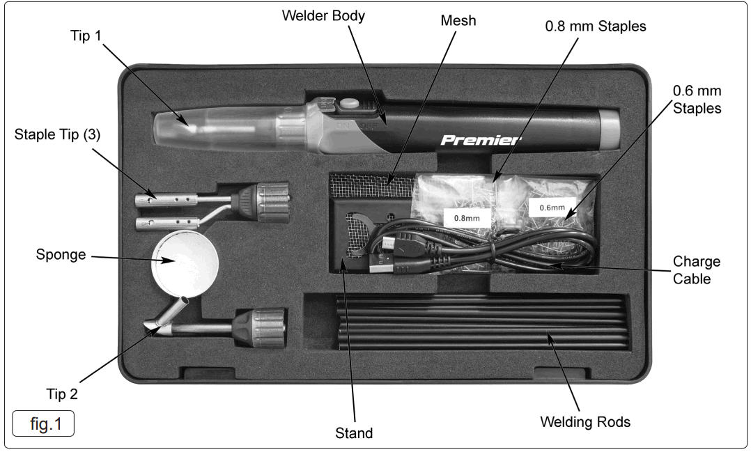 SEALEY SDL14 30W LITHIUM-ION RECHARGEABLE PLASTIC WELDING REPAIR KIT -