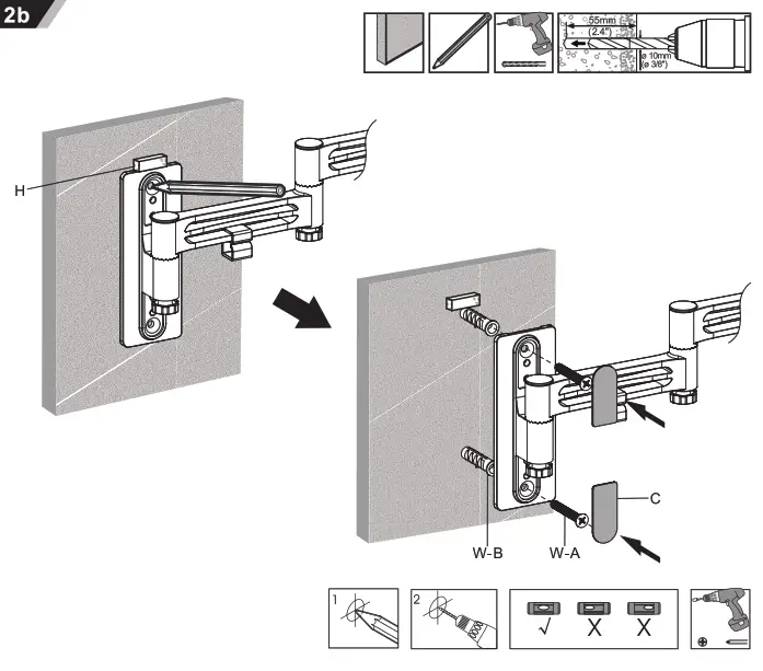 DELTACO ARM-0267 Lockable Wall Mount - fig2a