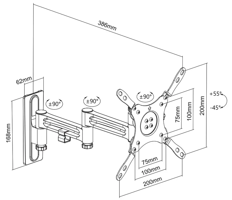 DELTACO ARM-0267 Lockable Wall Mount