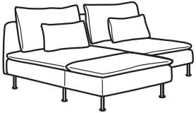 IKEA SÖDERHAMN Seating Series 4 Seat Sofa B5