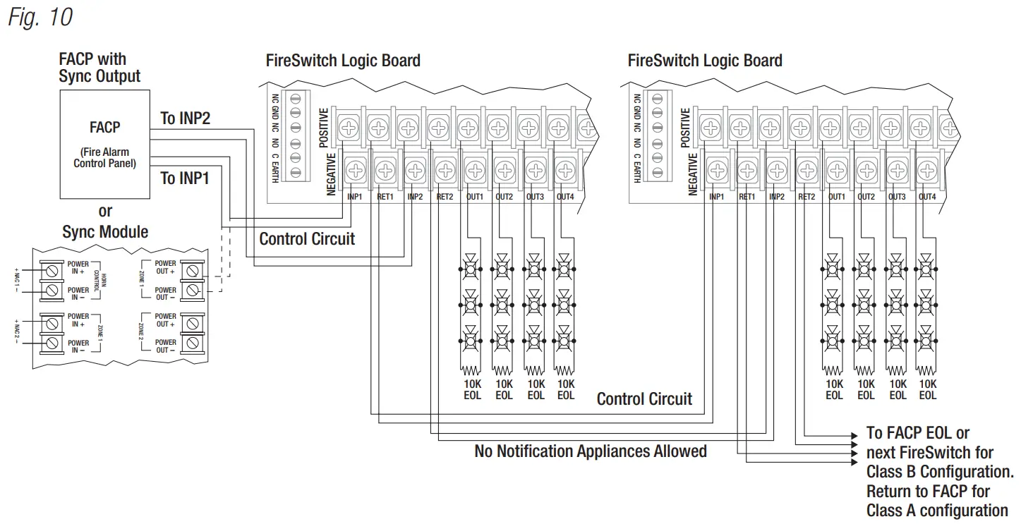 Altronix FireSwitch108 10A NAC Power Extender - fig 10