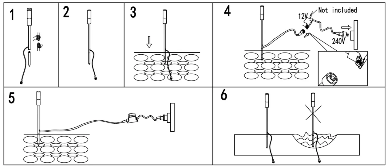 Lucci decor 229180 Mermaid 1 Light 12V LED Bollard in Black-