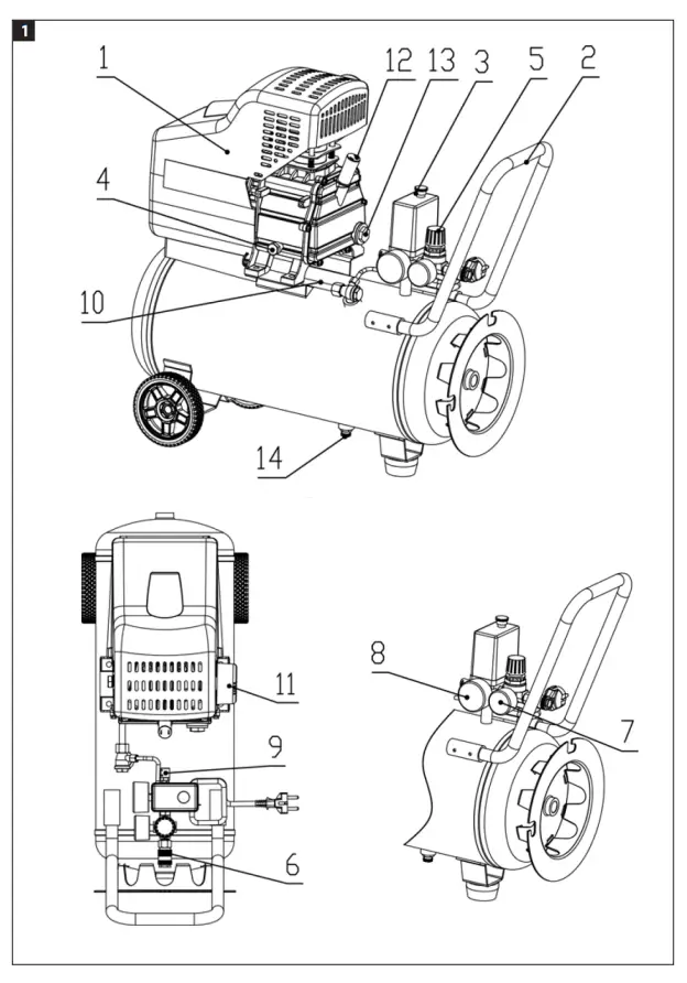 MEEC TOOLS 24L 1500W Compressor - fig