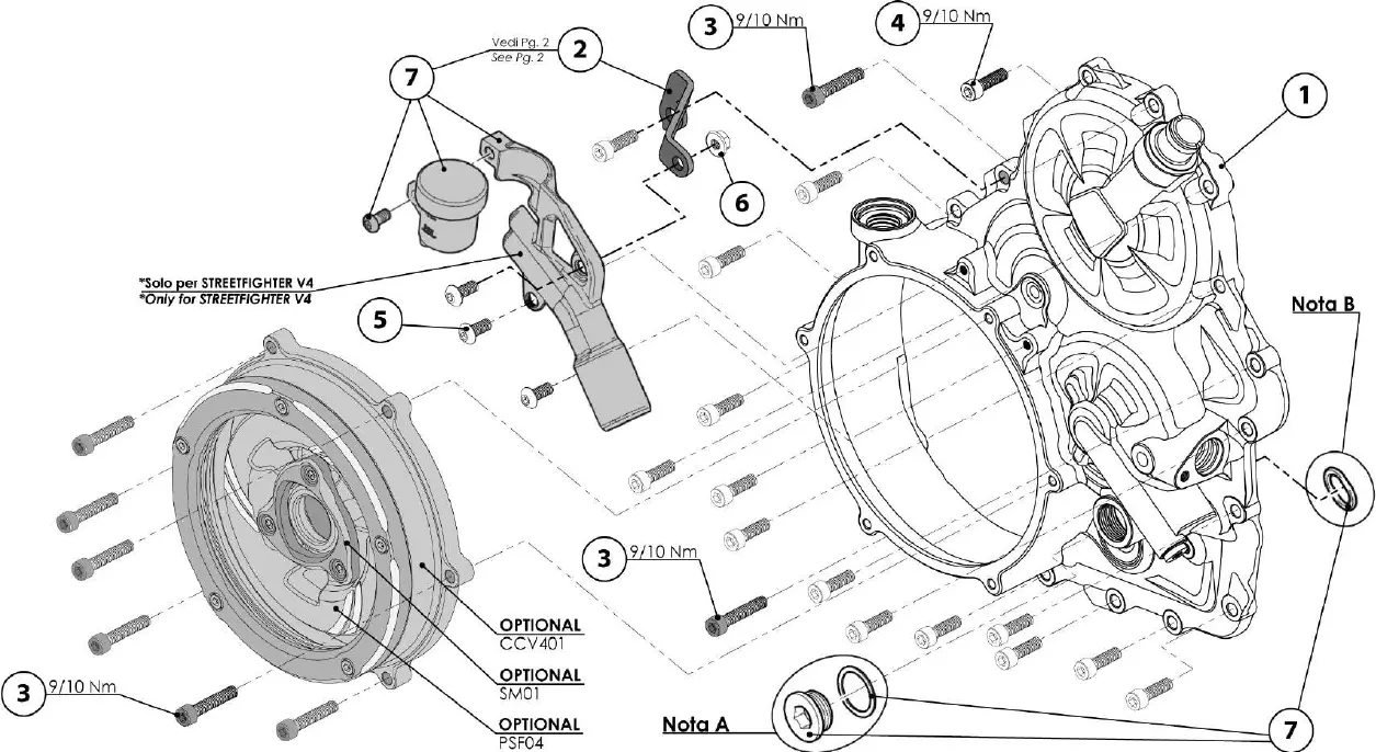 DUCABIKE CCDV08 F V4 Clutch Cover Transformation Kit-1