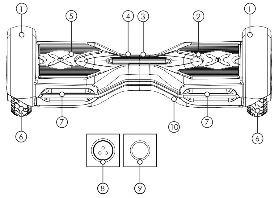 HOVER-1 ROCKER Iridescent Hoverboard Instructions - Package Contents