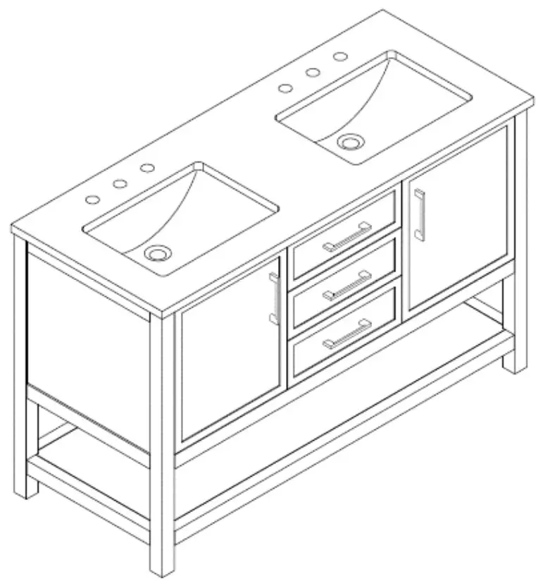 sudio Arlo 54 Inch Bathroom Vanity
