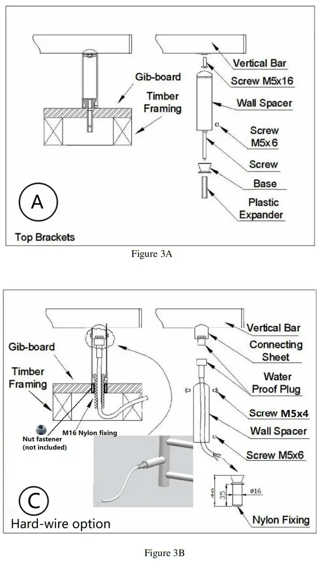 LUCCI AQUA Silhouette Heated Towel Rail - Figure 3B