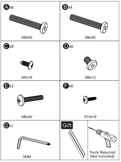 TT201301MB TV Stand with Mount What's in the box