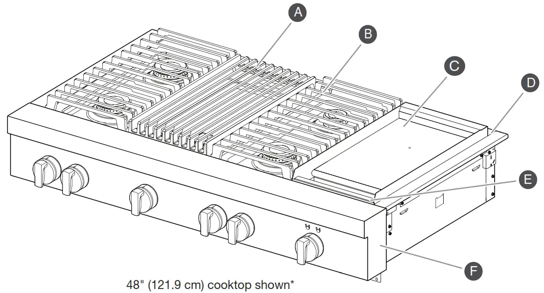 JENNAIR JGCP536HL 36 Inch Gas Rangetop - Figure 1