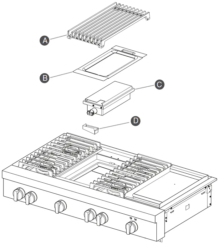JENNAIR JGCP536HL 36 Inch Gas Rangetop - Figure 8