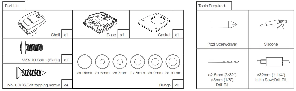 SCANSTRUT DS-HD10-BLK Horizontal Cable Seal - 1