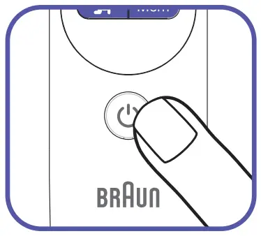 BRAUN IRT6520 ThermoScan Infrared Ear -Push the Power button