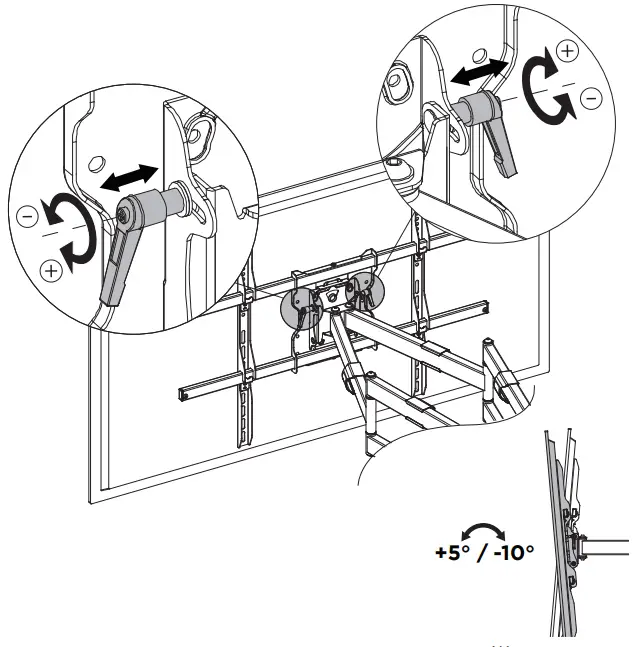 ATDEC AD WM 9080 Full Motion Wall Mount 9080 - Display Tilt